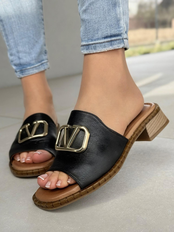 Klapki damskie ze skóry naturalnej