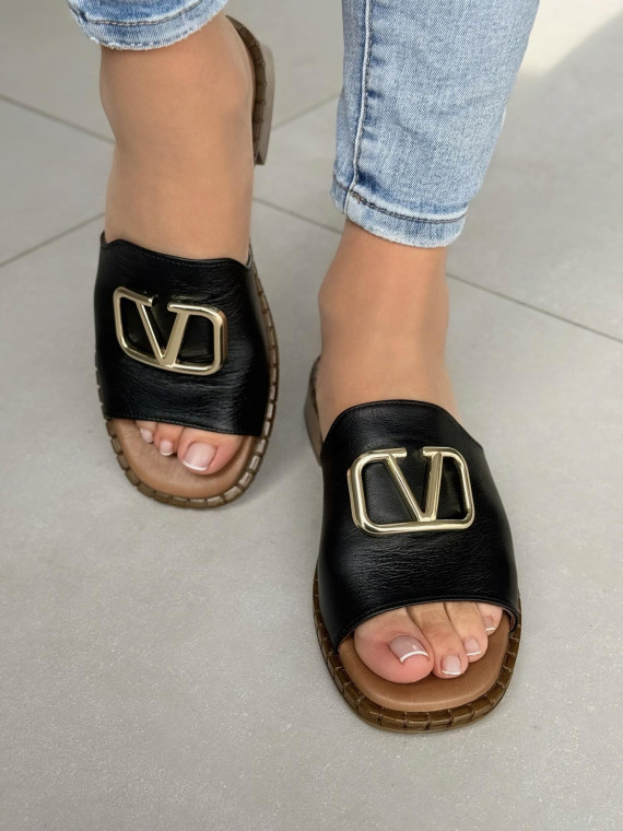 Klapki damskie ze skóry naturalnej