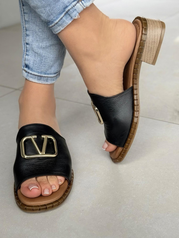 Klapki damskie ze skóry naturalnej