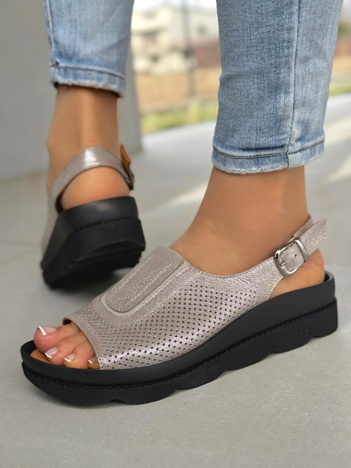 Mega wygodne sandałki damskie ze skóry naturalnej