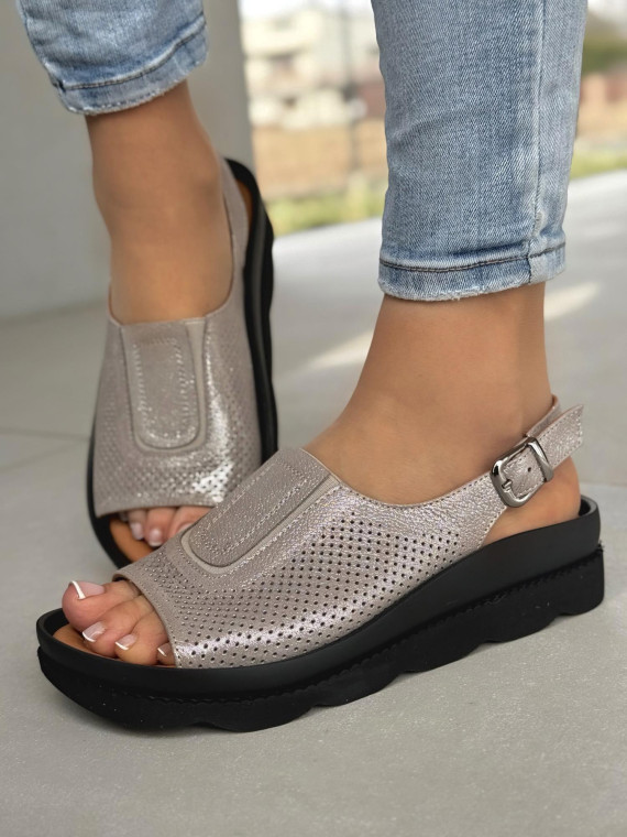 Mega wygodne sandałki damskie ze skóry naturalnej