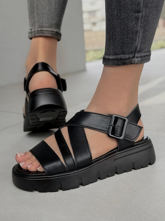 Sandałki damskie ze skóry naturalnej