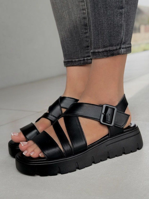 Sandałki damskie ze skóry naturalnej