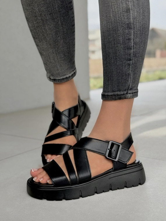 Sandałki damskie ze skóry naturalnej