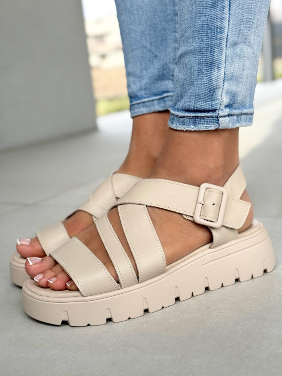 Sandały damskie ze skóry naturalnej