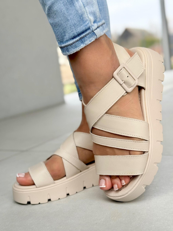 Sandały damskie ze skóry naturalnej