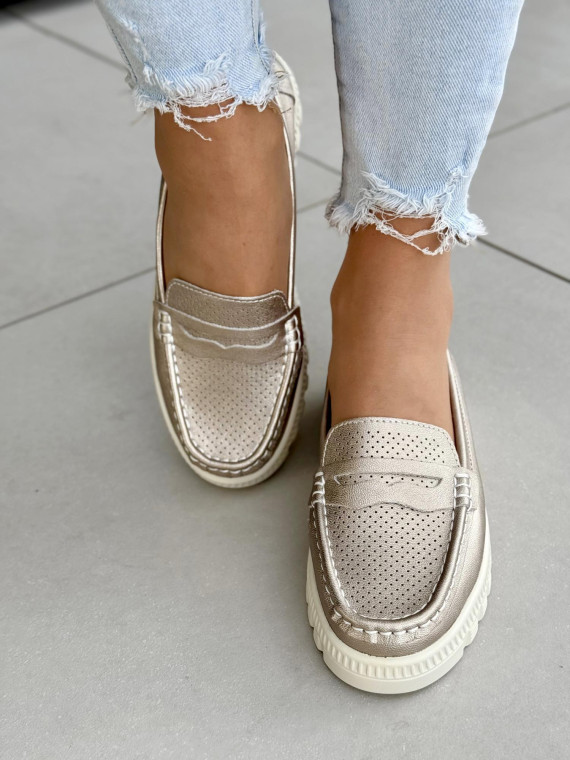 Mokasyny damskie ze skóry naturalnej