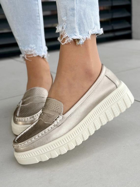 Mokasyny damskie ze skóry naturalnej