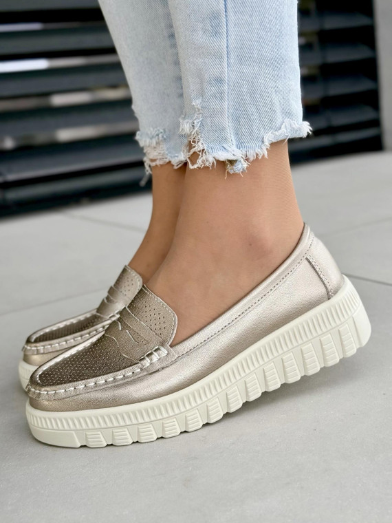 Mokasyny damskie ze skóry naturalnej