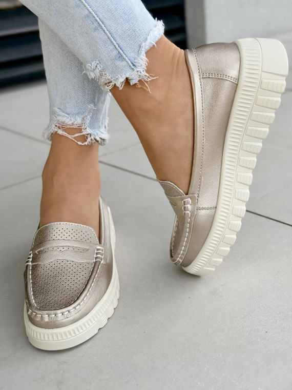 Mokasyny damskie ze skóry naturalnej