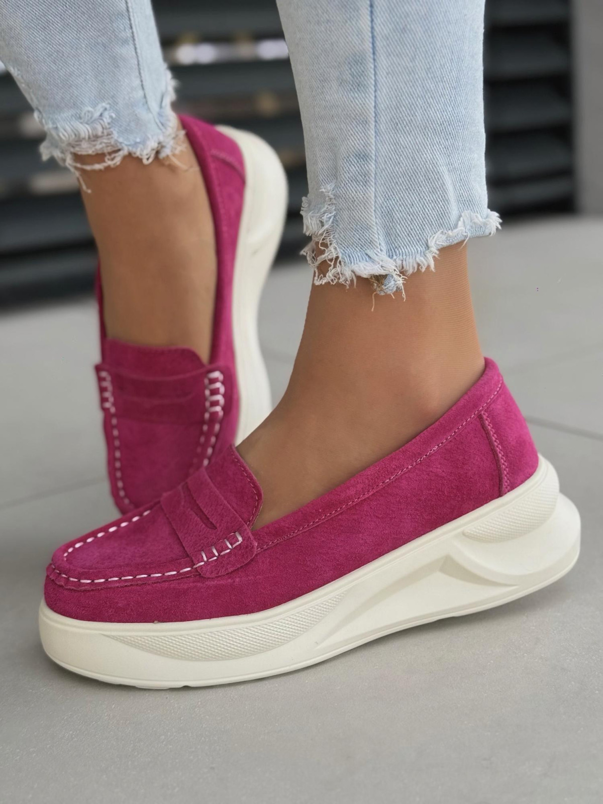 Mokasyny damskie ze skóry naturalnej