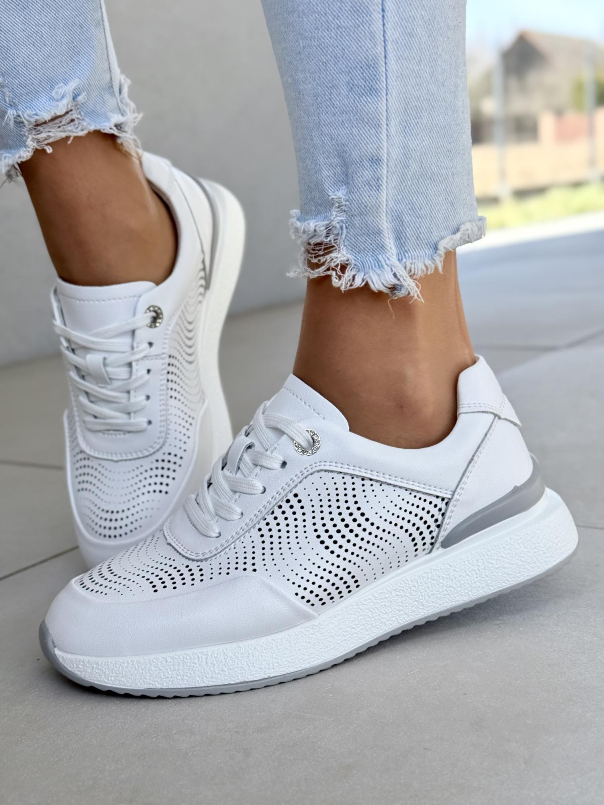 Sneakersy damskie ze skóry naturalnej