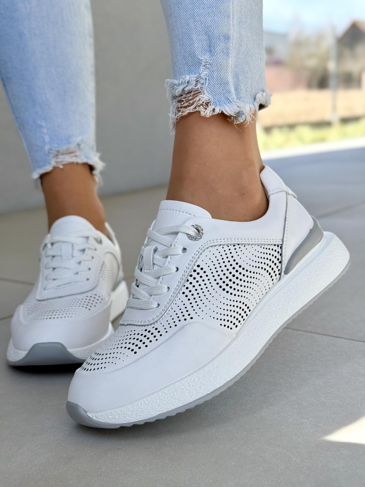 Sneakersy damskie ze skóry naturalnej