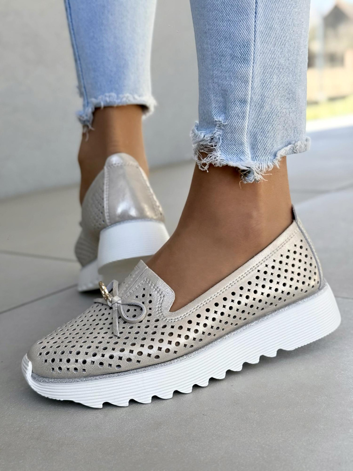 Sneakersy damskie ze skóry naturalnej