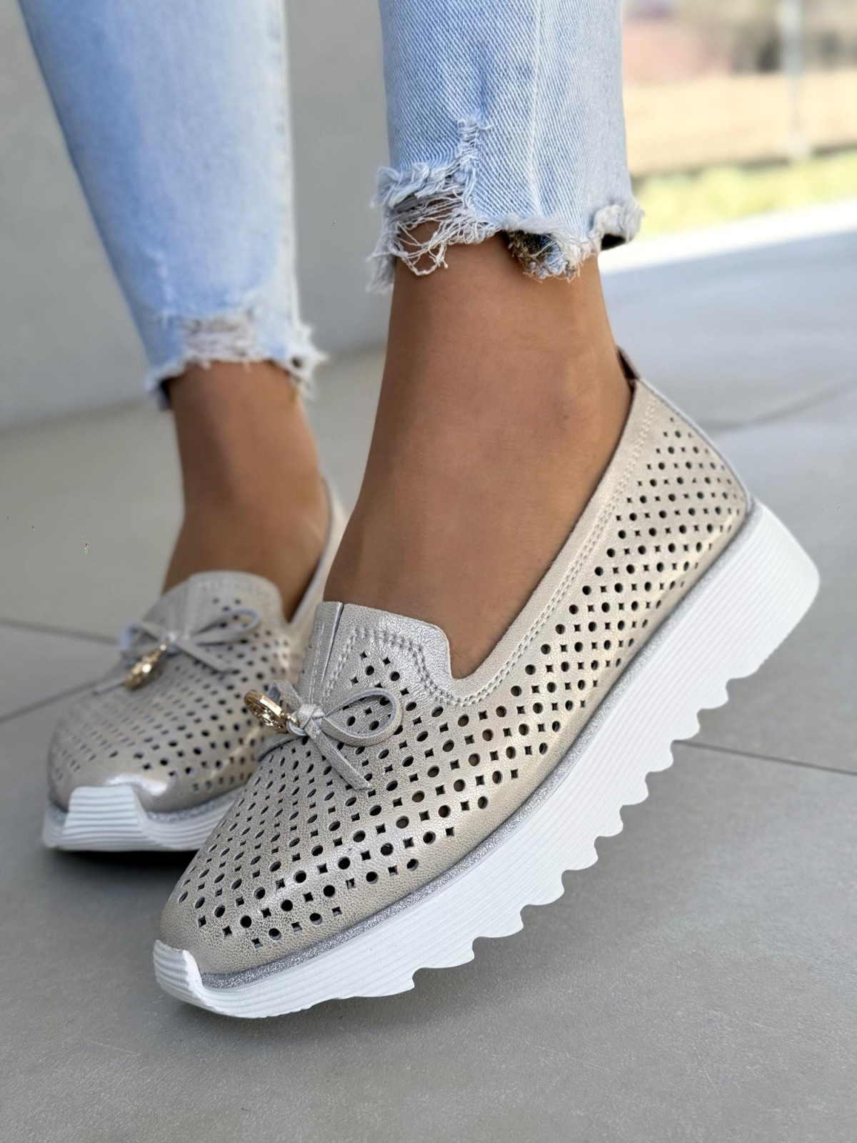 Sneakersy damskie ze skóry naturalnej