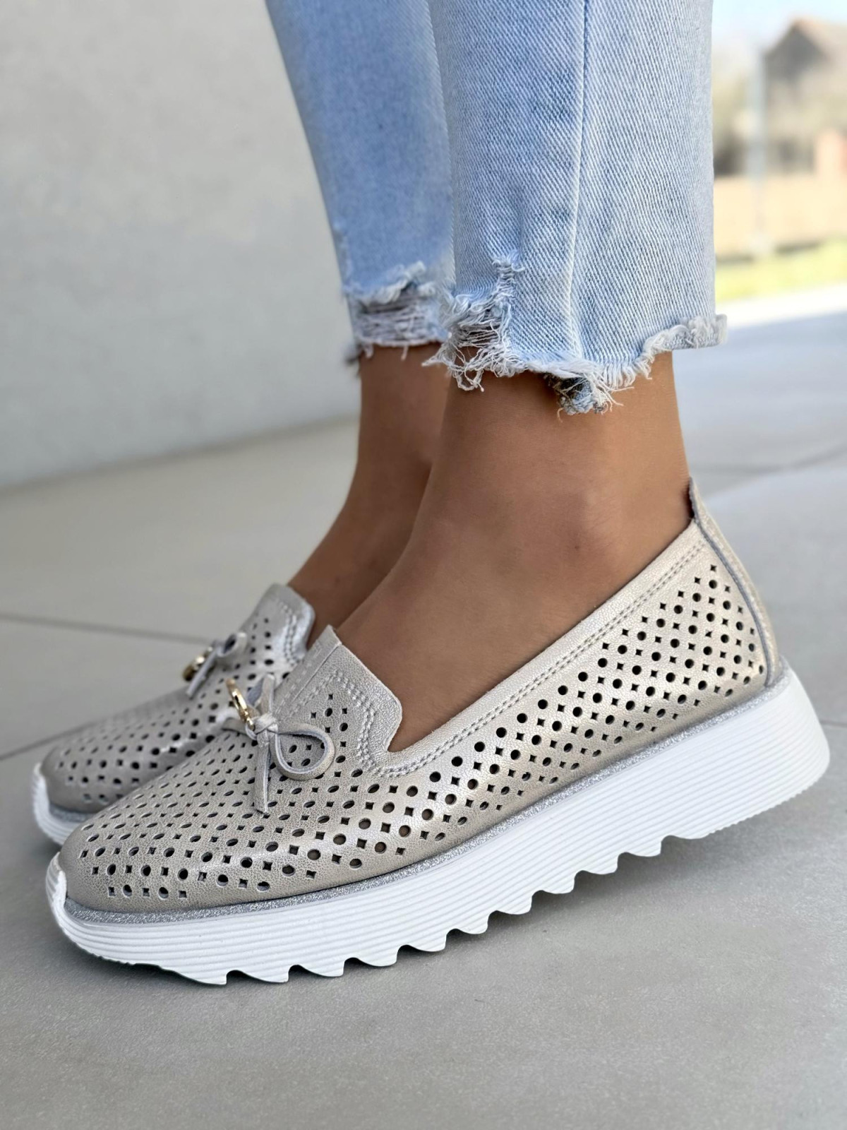 Sneakersy damskie ze skóry naturalnej