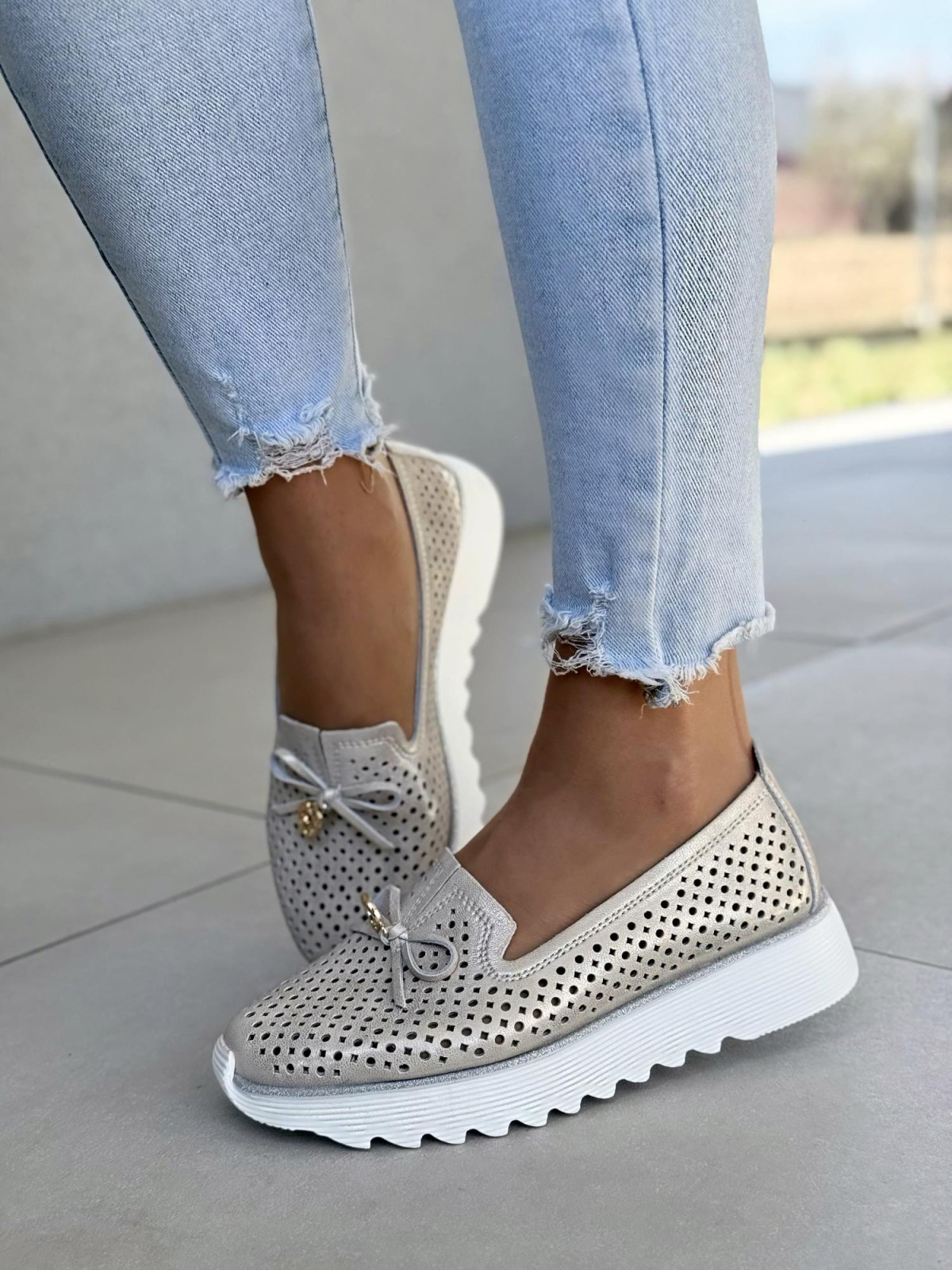 Sneakersy damskie ze skóry naturalnej