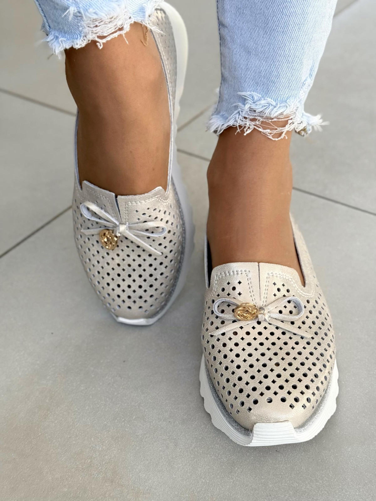 Sneakersy damskie ze skóry naturalnej