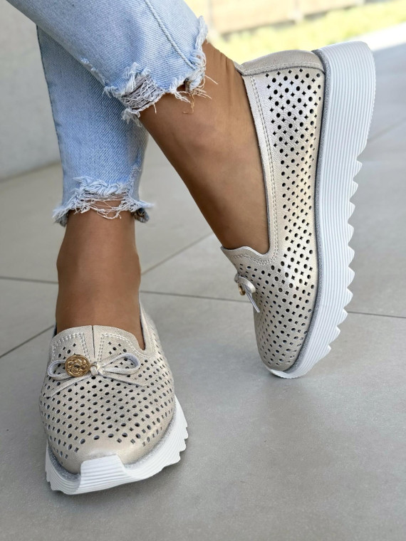 Sneakersy damskie ze skóry naturalnej