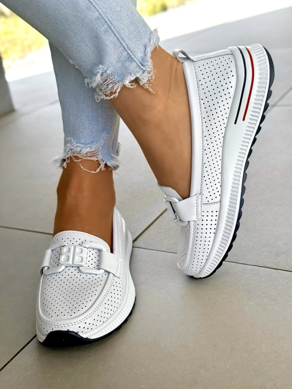 Mokasyny damskie ze skóry naturalnej