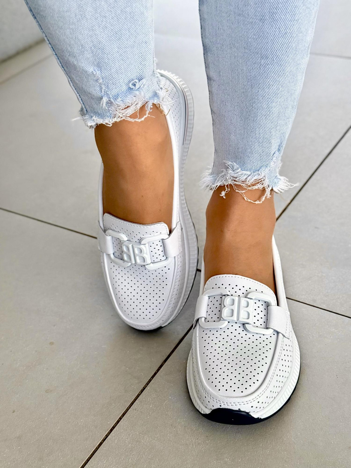 Mokasyny damskie ze skóry naturalnej