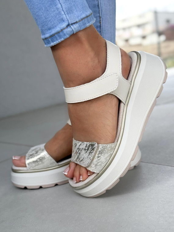 Sandałki damskie ze skóry naturalnej