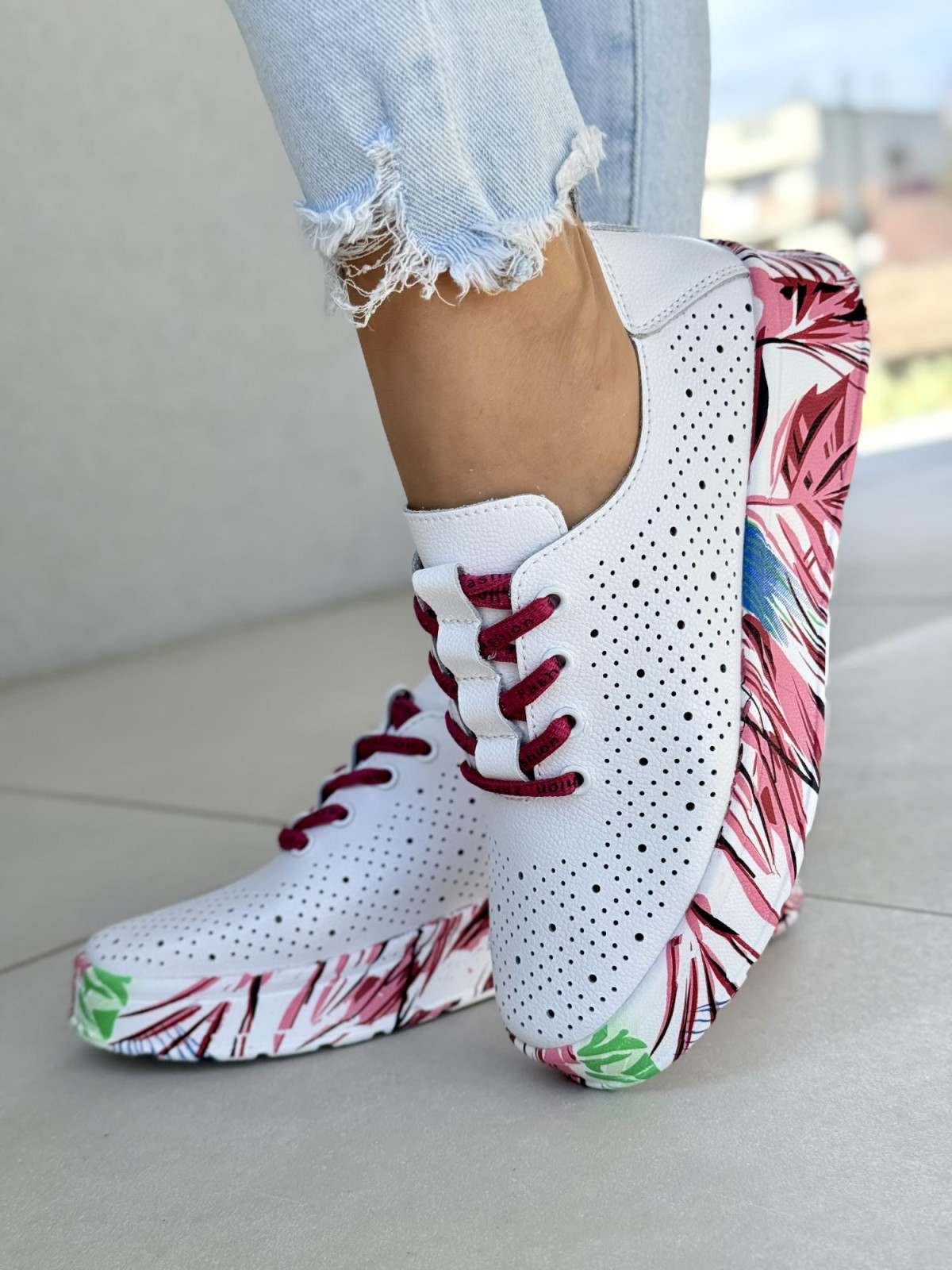 Sneakersy damskie ze skóry naturalnej