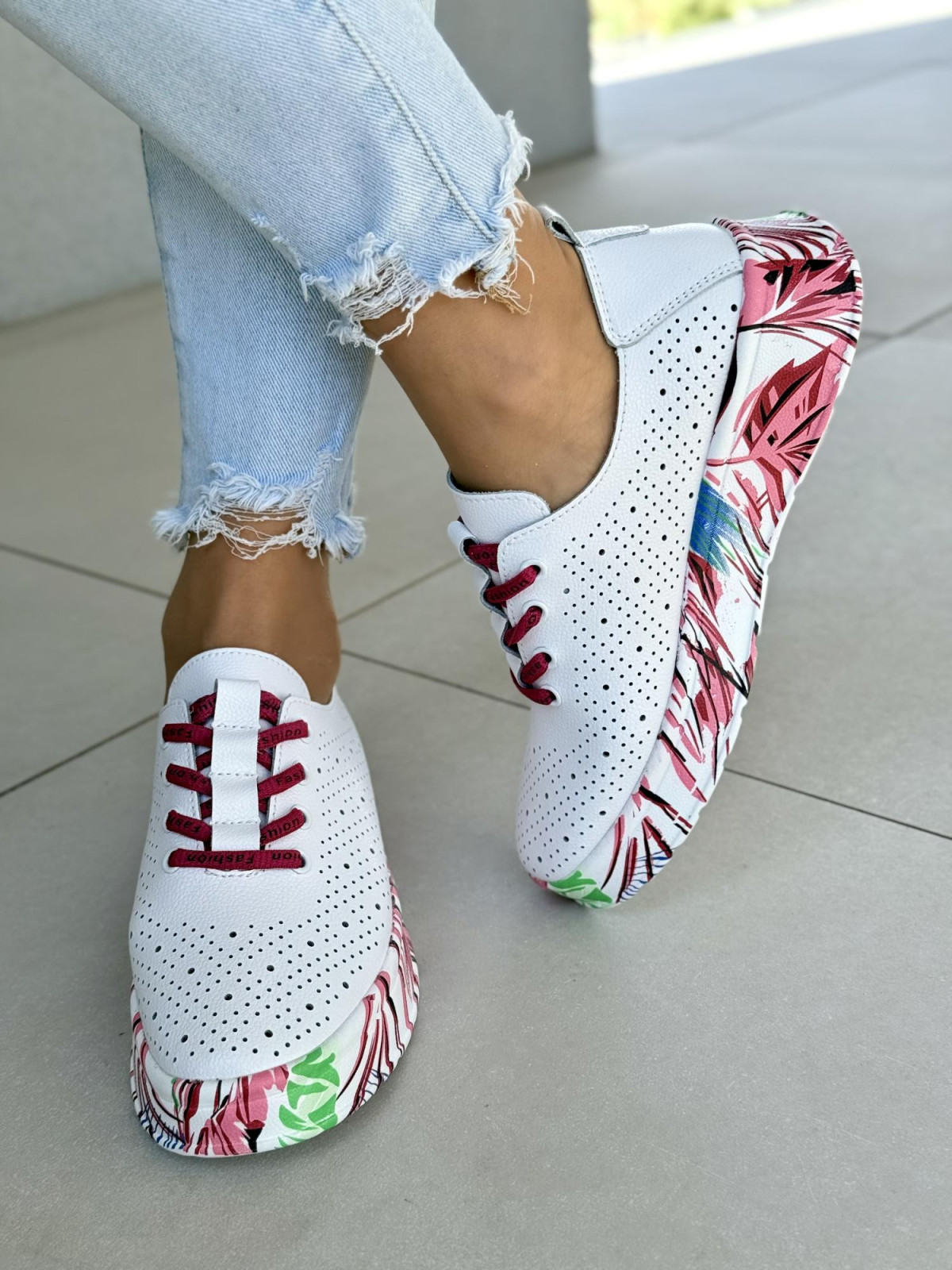 Sneakersy damskie ze skóry naturalnej