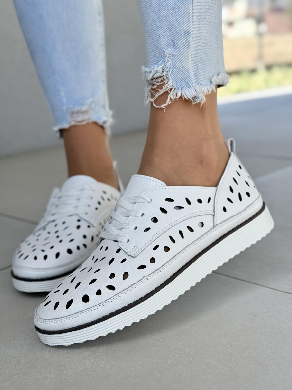 Sneakersy damskie ze skóry naturalnej