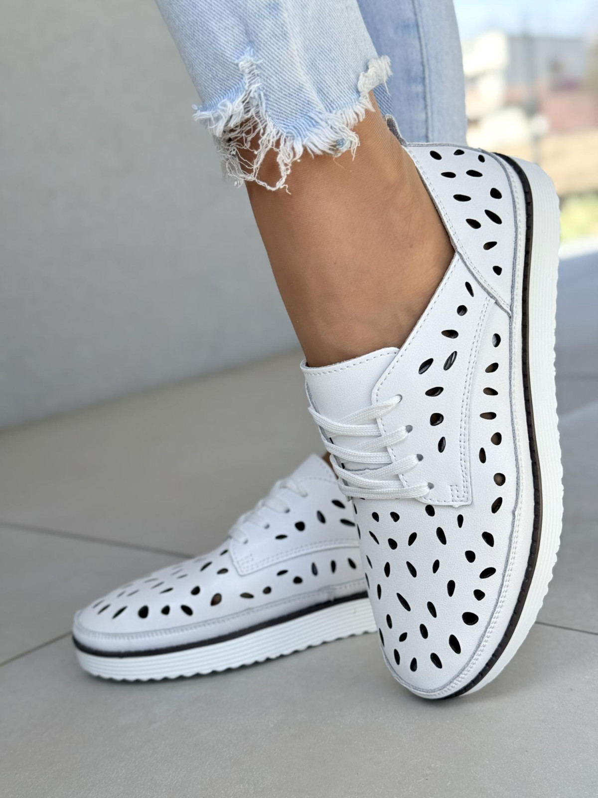 Sneakersy damskie ze skóry naturalnej