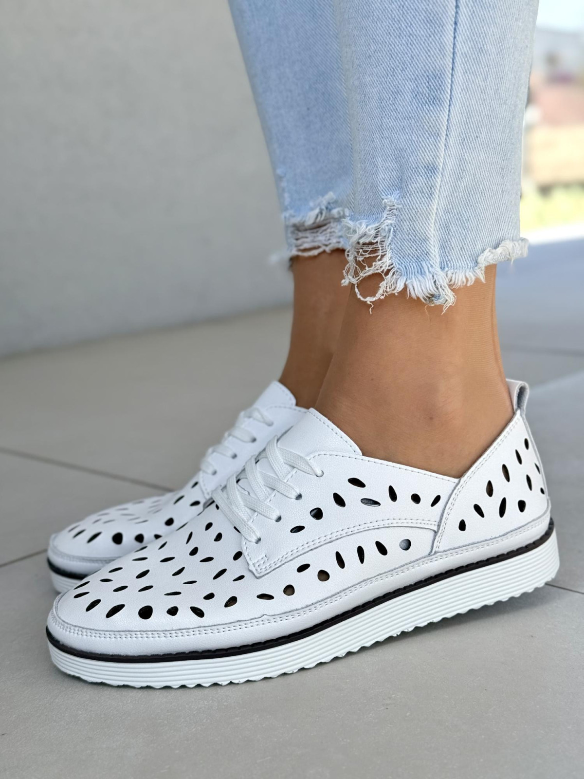 Sneakersy damskie ze skóry naturalnej