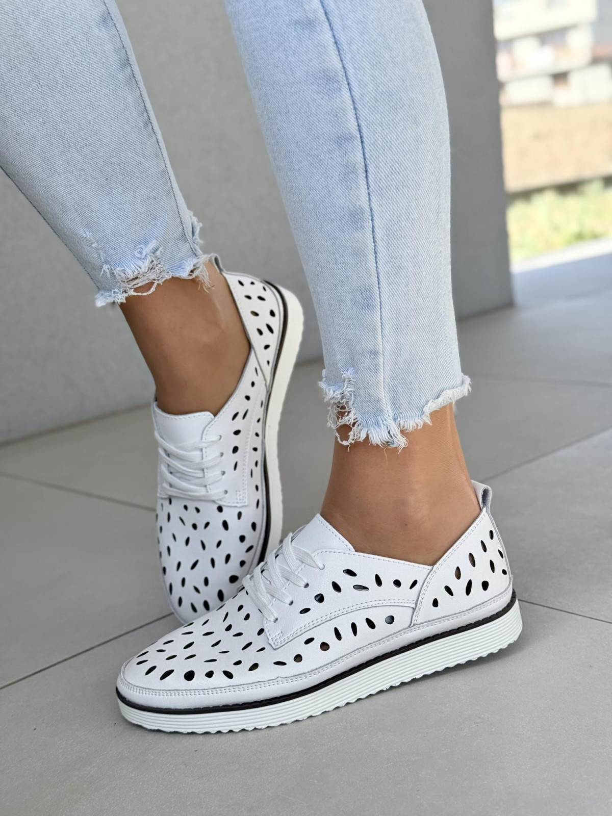 Sneakersy damskie ze skóry naturalnej