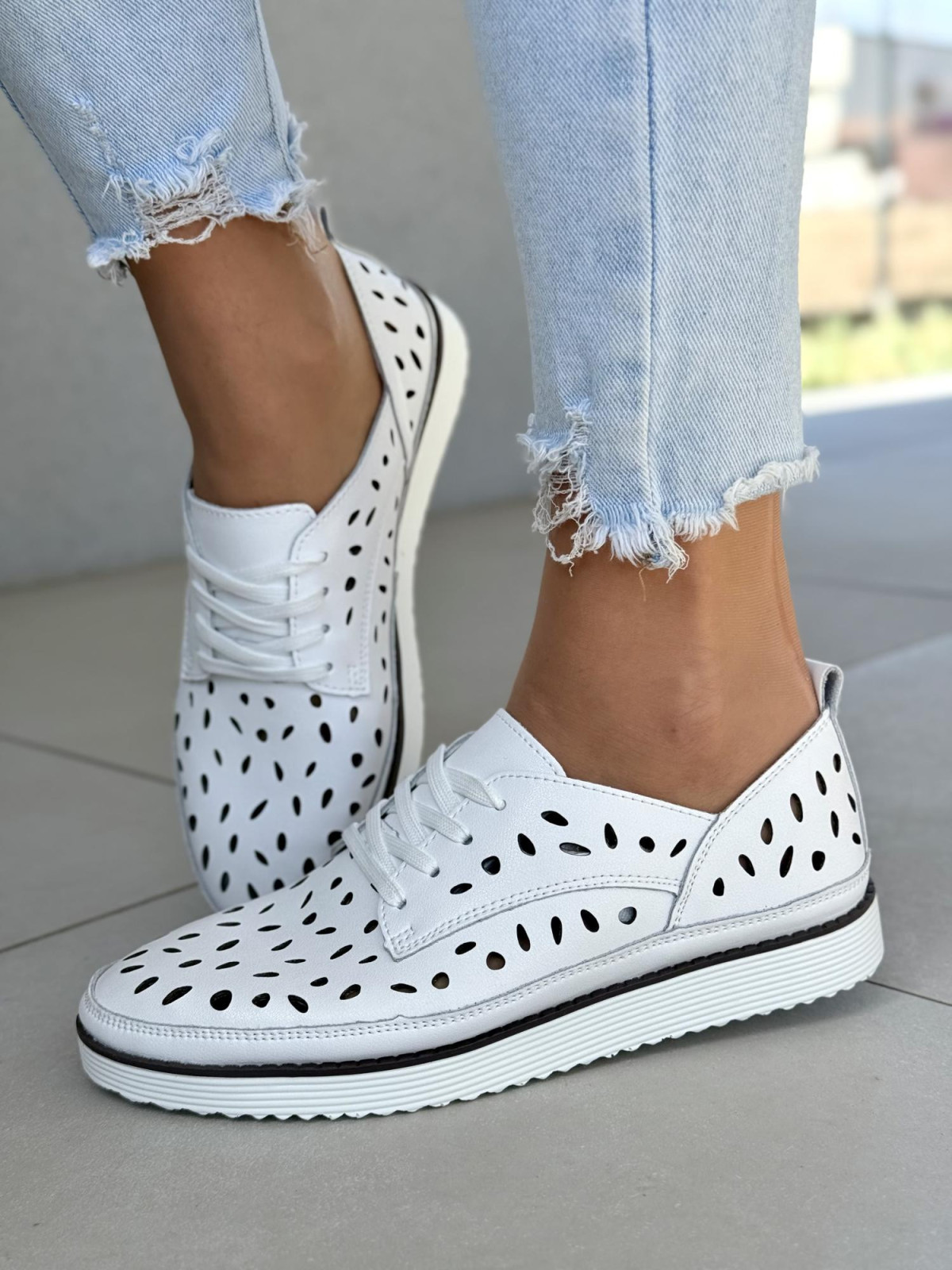 Sneakersy damskie ze skóry naturalnej