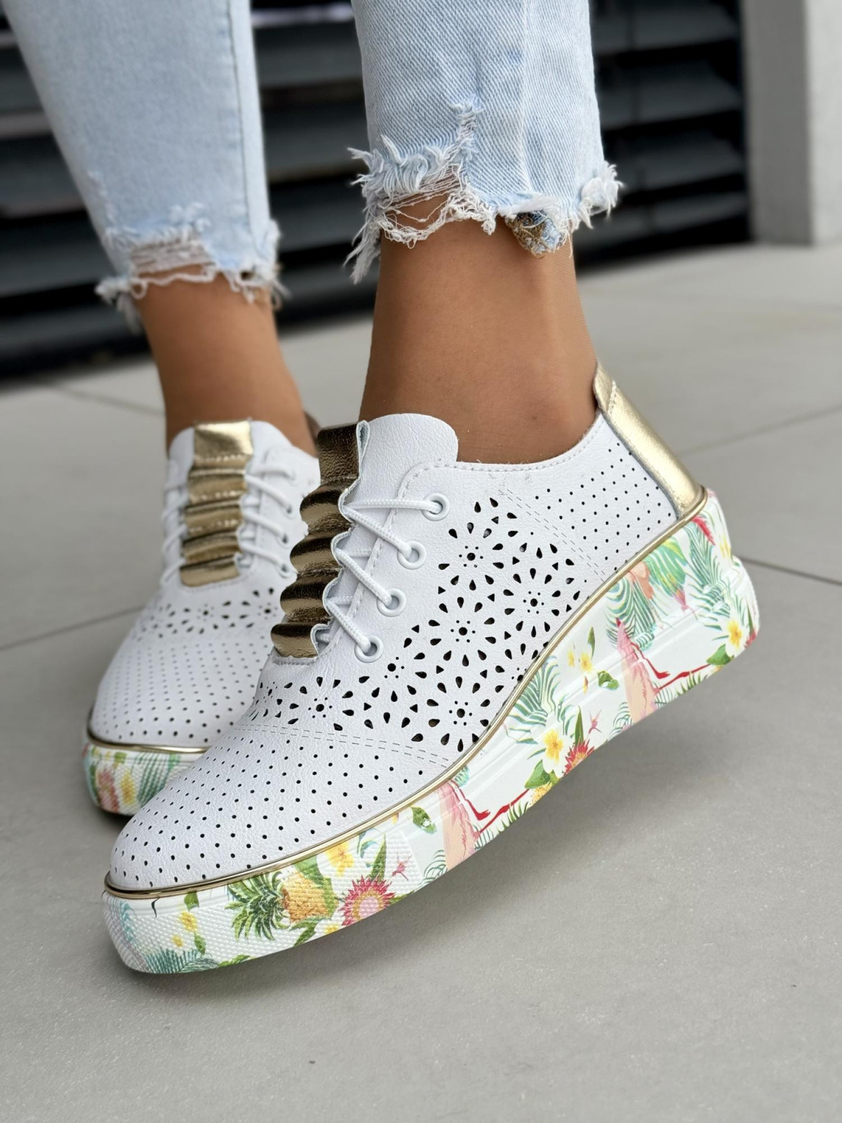 Sneakersy damskie ze skóry naturalnej