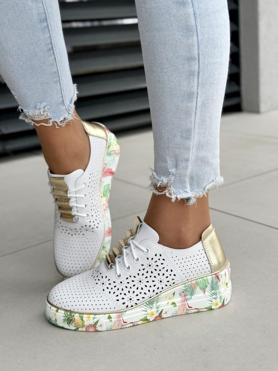 Sneakersy damskie ze skóry naturalnej