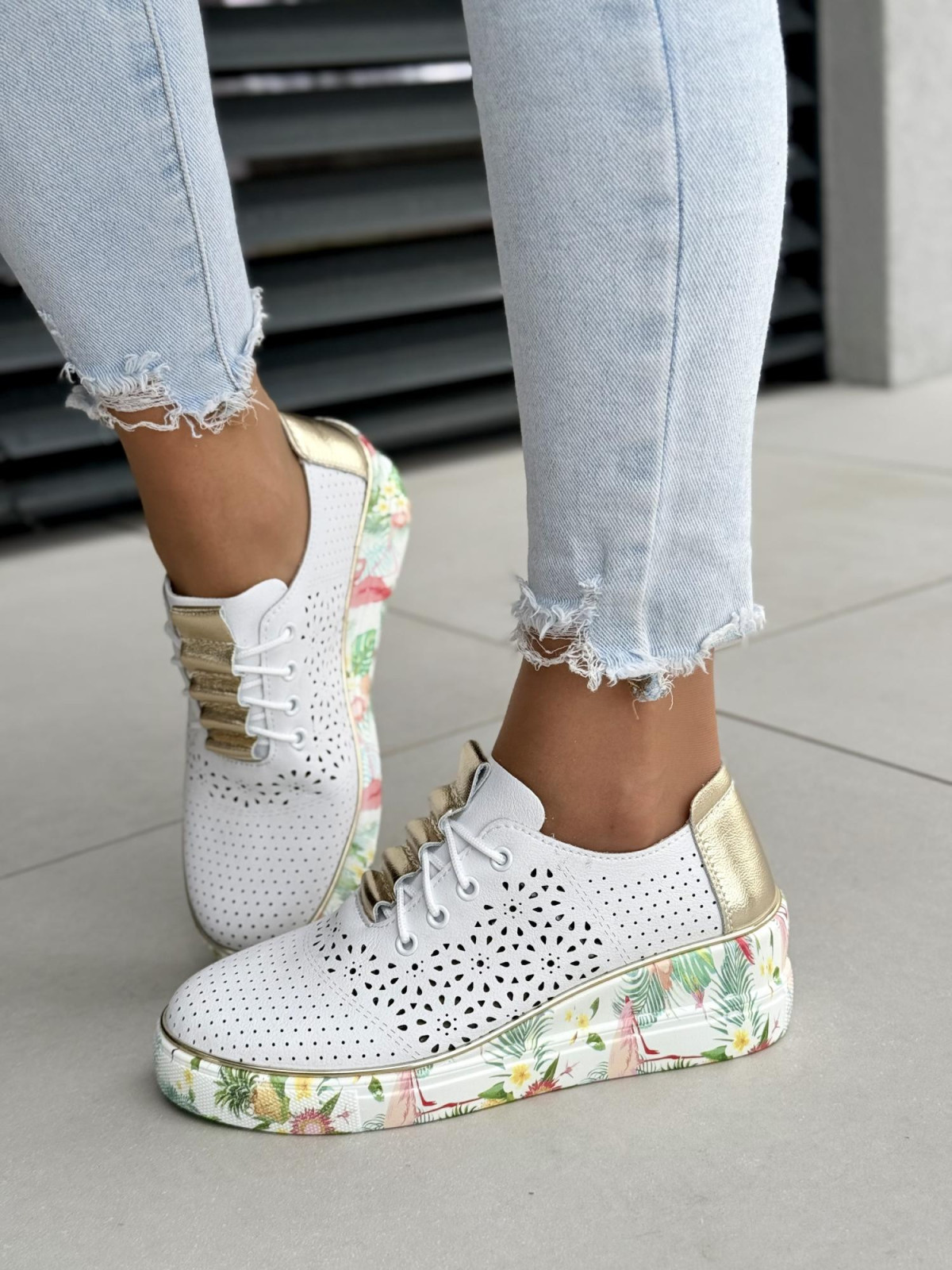 Sneakersy damskie ze skóry naturalnej