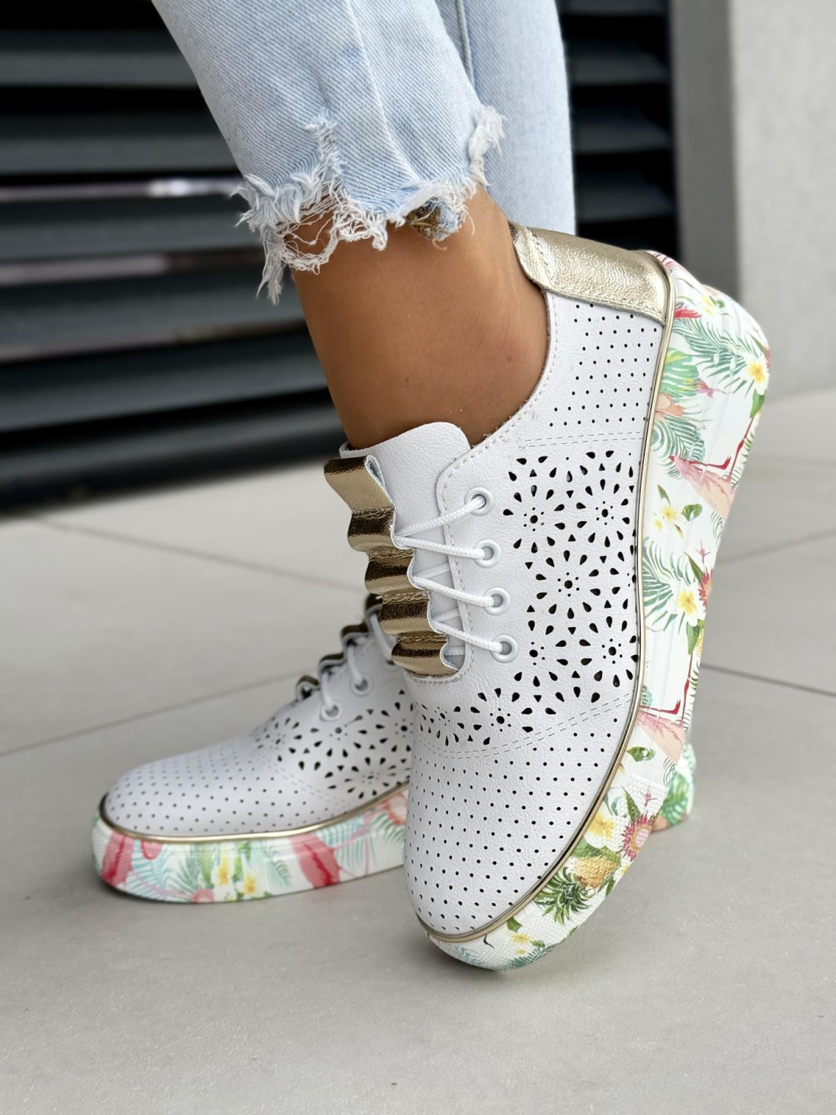 Sneakersy damskie ze skóry naturalnej