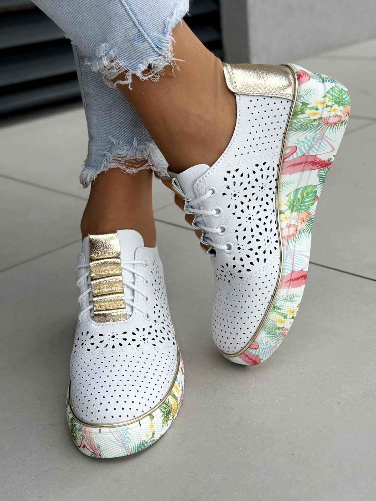 Sneakersy damskie ze skóry naturalnej