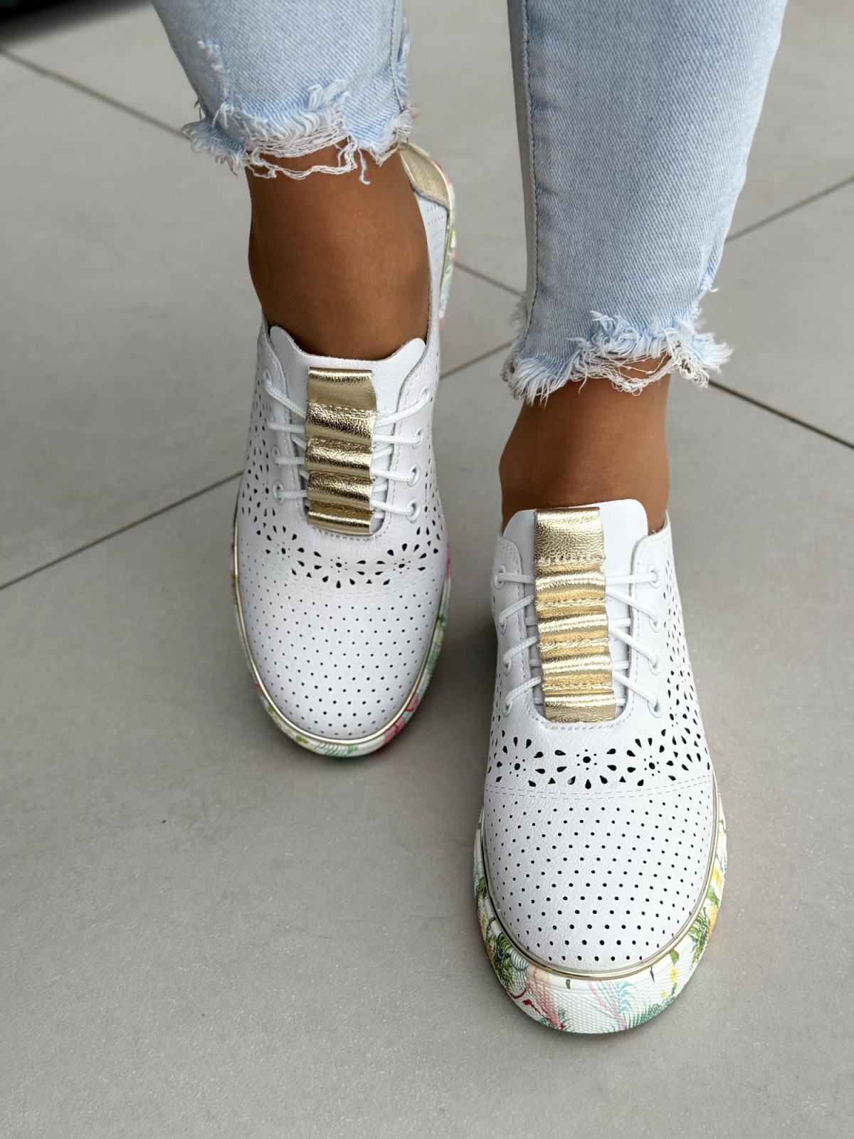 Sneakersy damskie ze skóry naturalnej