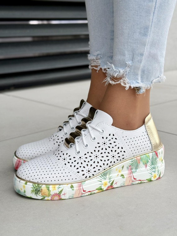 Sneakersy damskie ze skóry naturalnej