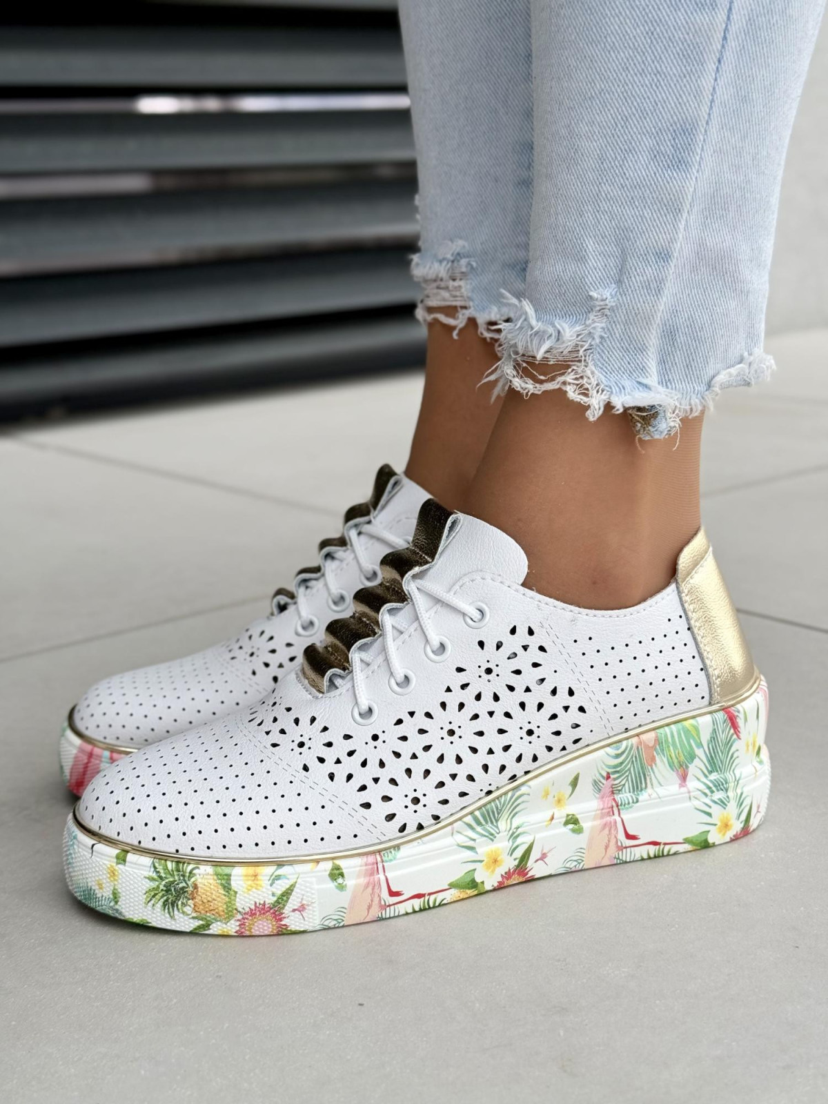 Sneakersy damskie ze skóry naturalnej