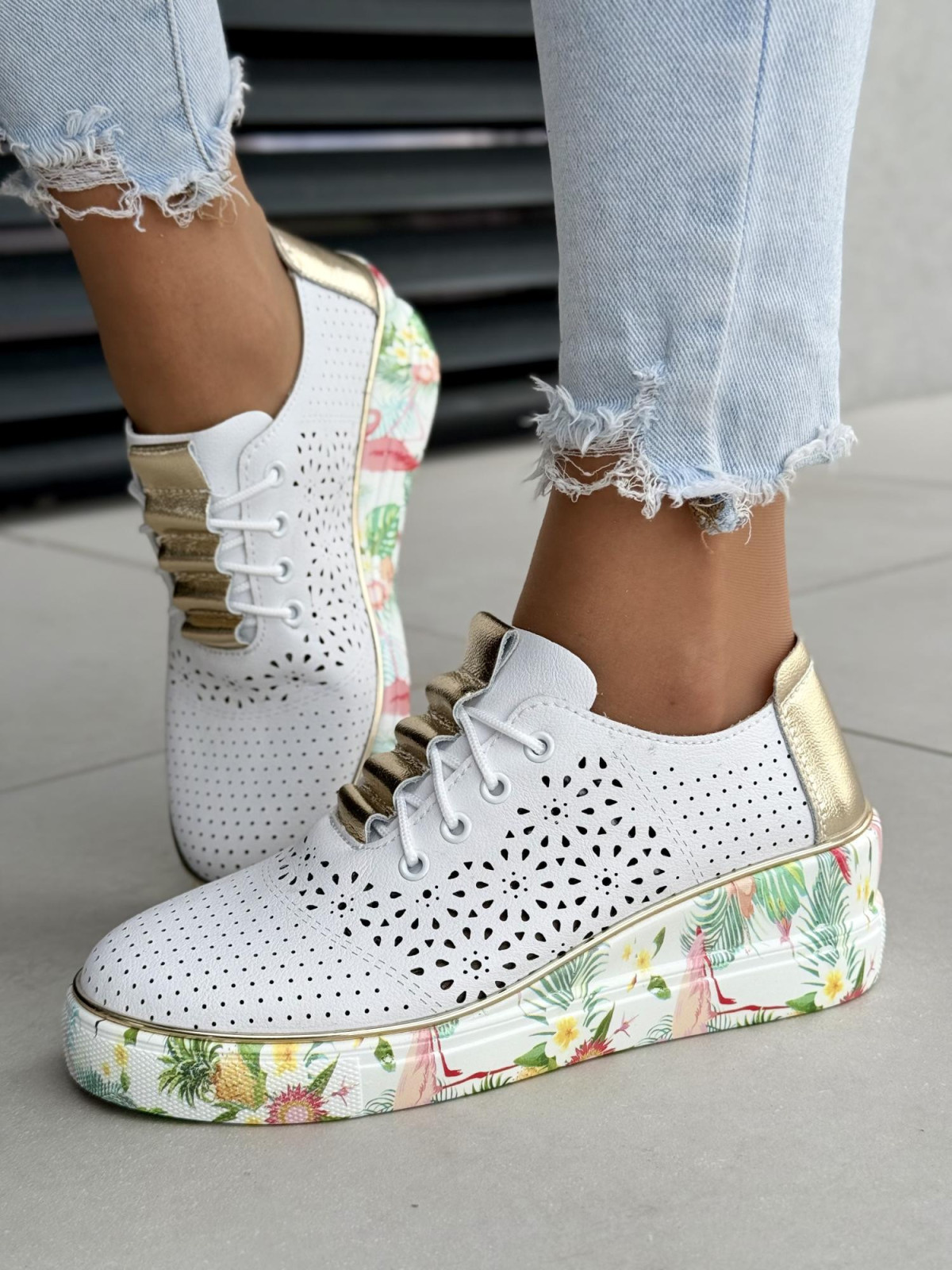 Sneakersy damskie ze skóry naturalnej