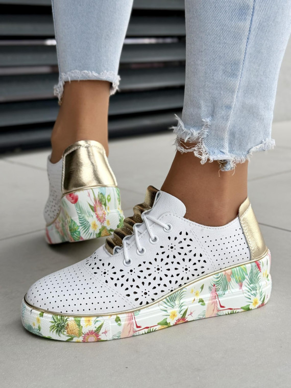 Sneakersy damskie ze skóry naturalnej