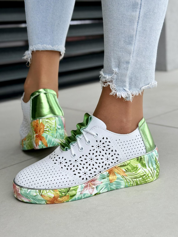 Wyjątkowe sneakersy damskie ze skóry naturalnej