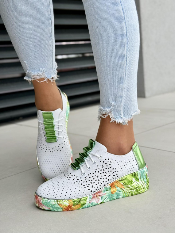 Wyjątkowe sneakersy damskie ze skóry naturalnej