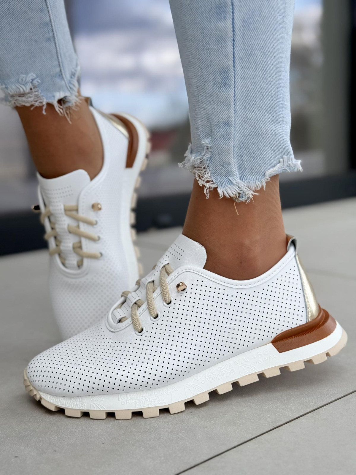 Sneakersy damskie ze skóry naturalnej