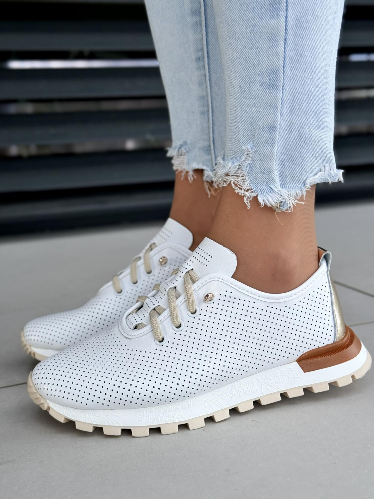 Sneakersy damskie ze skóry naturalnej