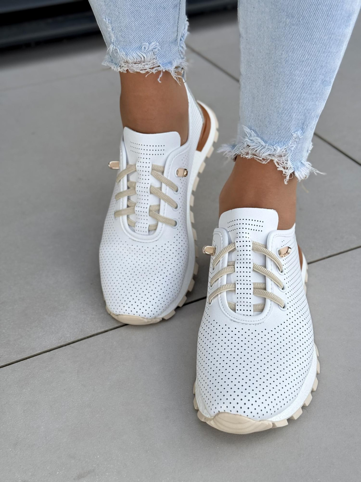 Sneakersy damskie ze skóry naturalnej