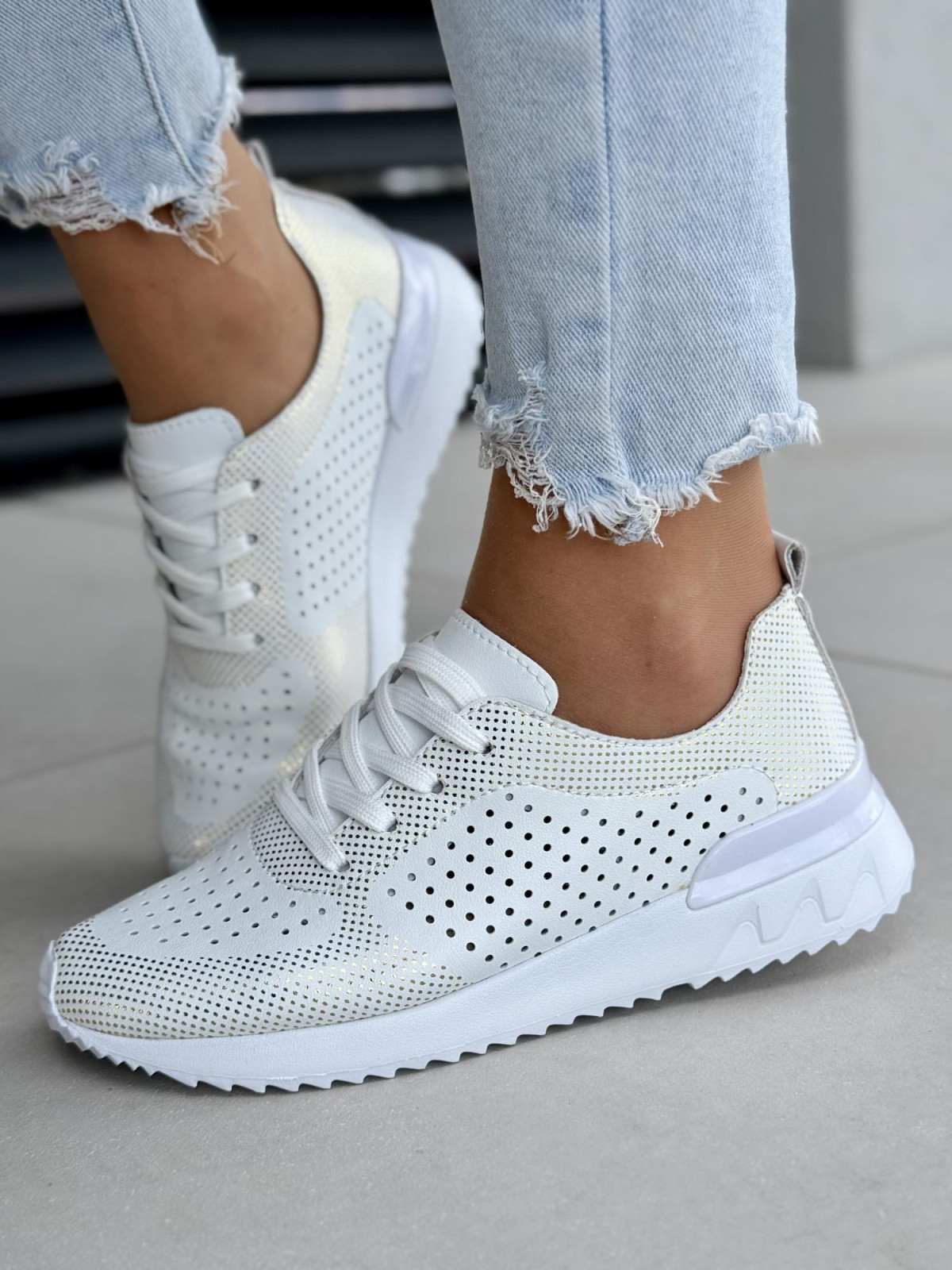 Sneakersy damskie ze skóry naturalnej