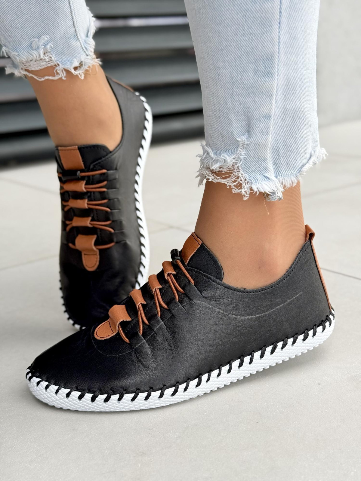 Sneakersy damskie ze skóry naturalnej